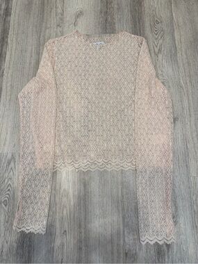 Petal Dew XL Blush Pink Floral Lace Long Sleeve Top NWOT